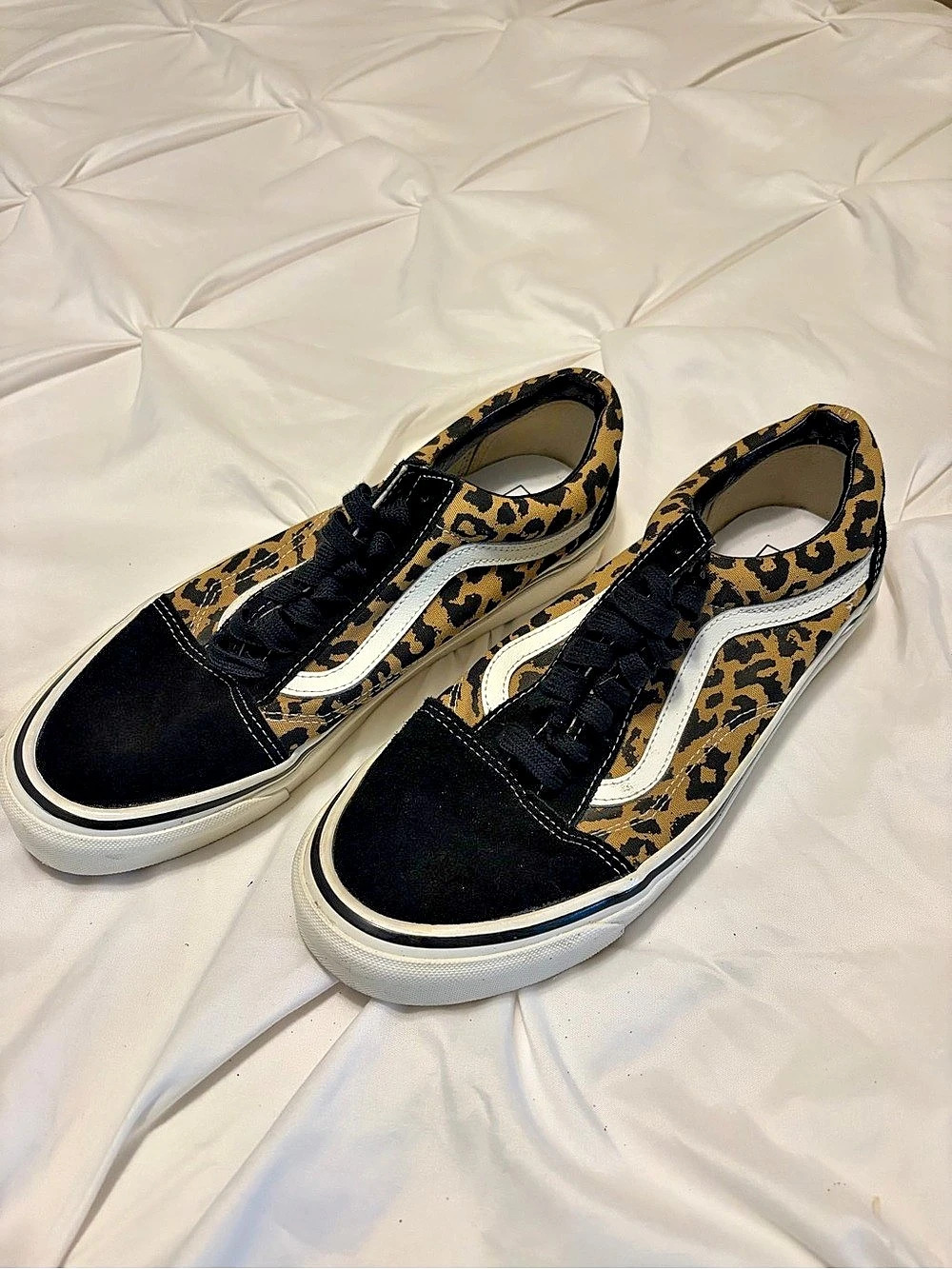 Vans Old Skool Leopard Black/True White Leopard Print Sneakers men 9.5 women 11